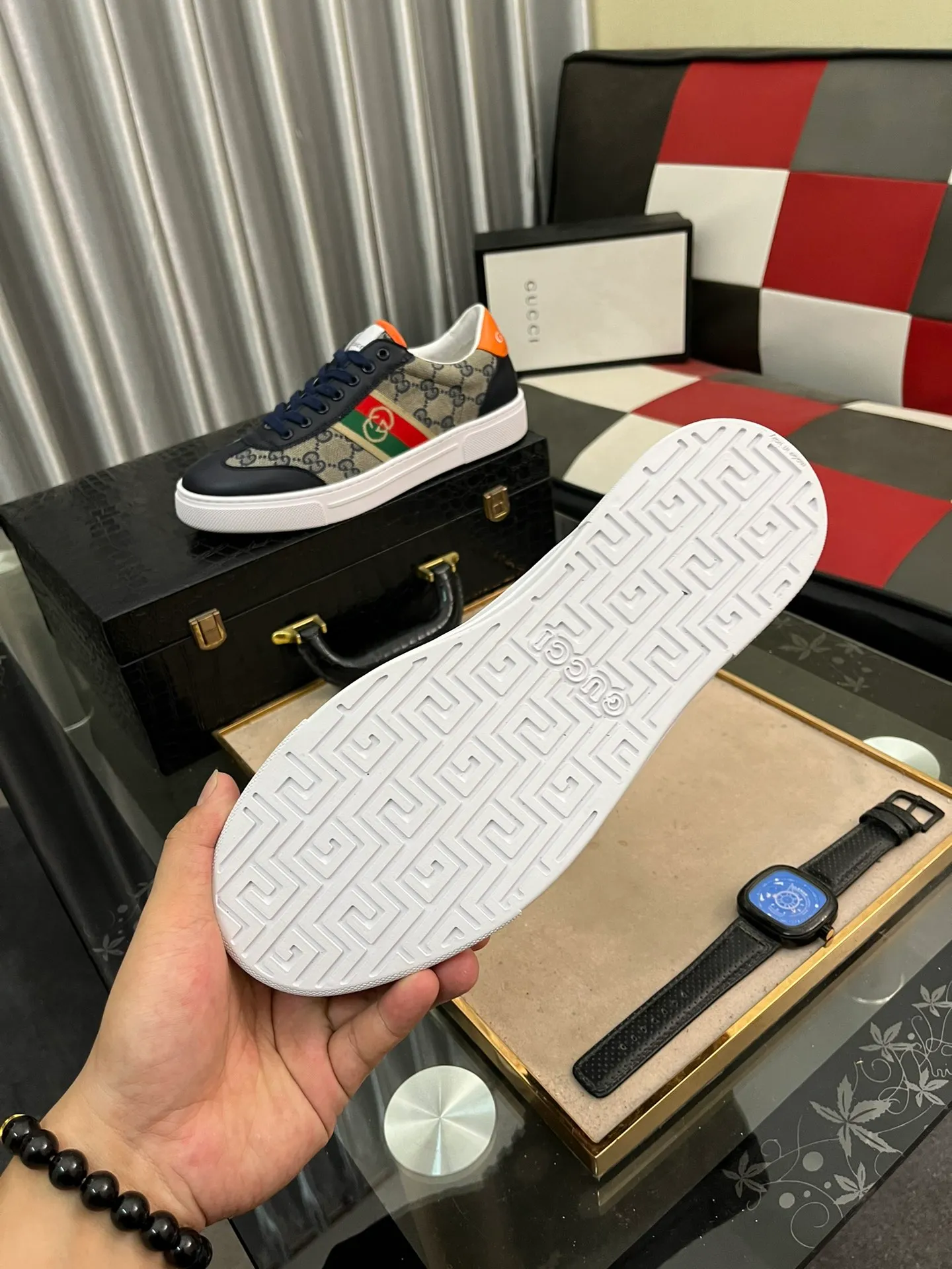 Men's shoes 💰400⌚️⌚️《Gucci*》The latest hot-selling casual shoes, top brand [seduce] luxury~purchase, top~quality. [Strong] The upper is made of imported breathable mesh with material ➕ breathable sports lining (•) and fine workmanship. Original personalized fashionable soft rubber wear-resistant outsole, size: 38-443⃣️colors available